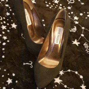 Steve Madden black suede platform stilettos 7